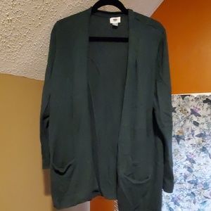 Forest green sweater cardigan